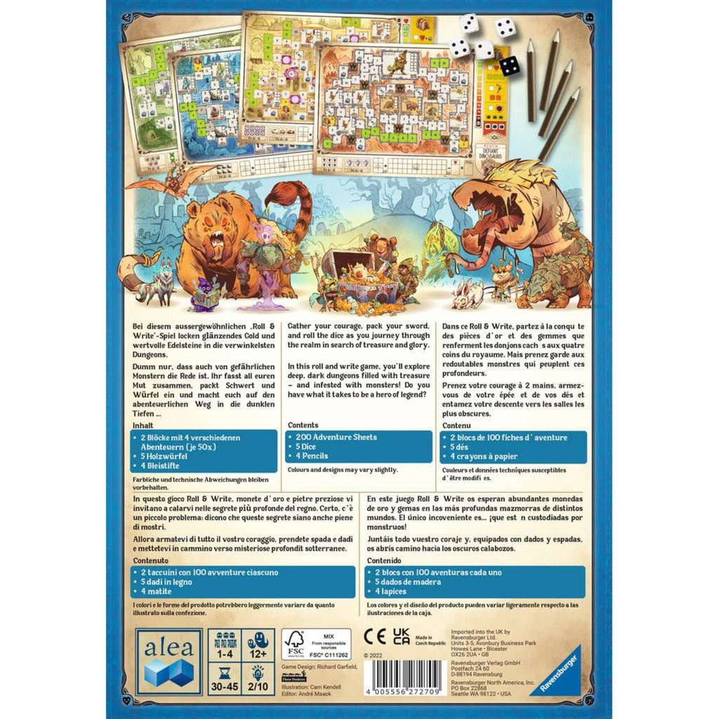 Ravensburger Dungeons, Dobbelstenen en Gevaar