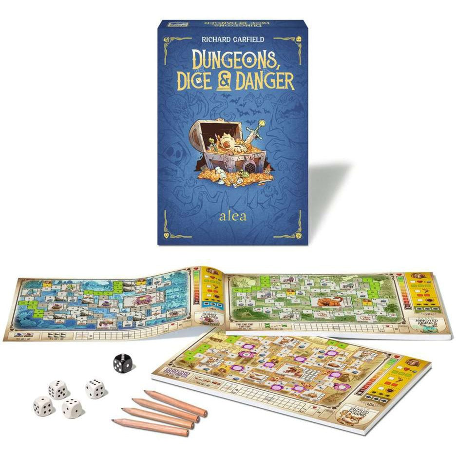Ravensburger Dungeons, Dobbelstenen en Gevaar