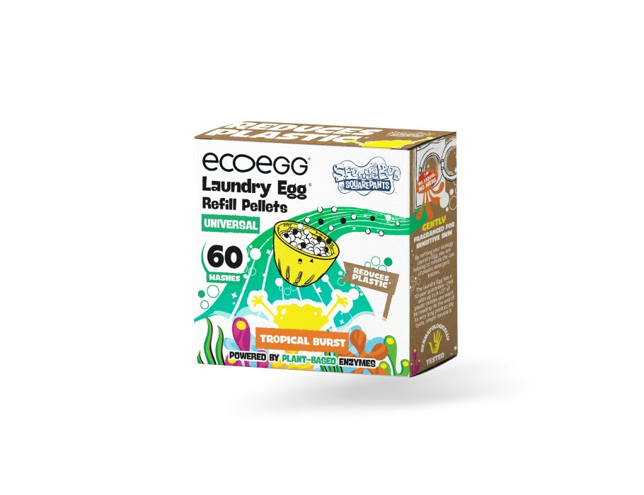 Ecoegg navulling wasbal - Spongebob - tropical burst - universeel - 60 wasjes