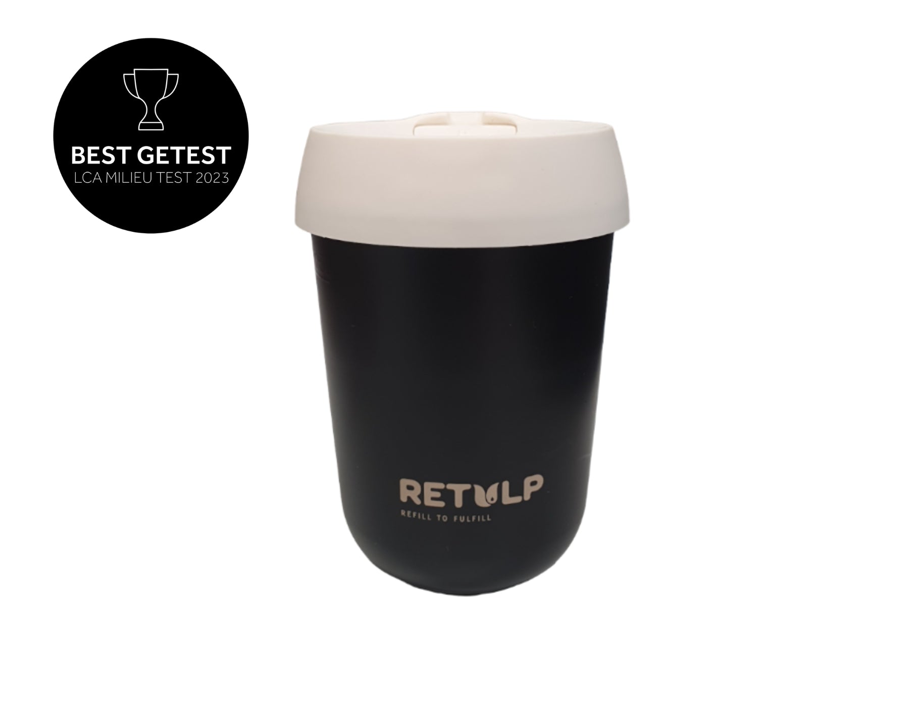 Retulp Koffiebeker Zwart Krijtwit