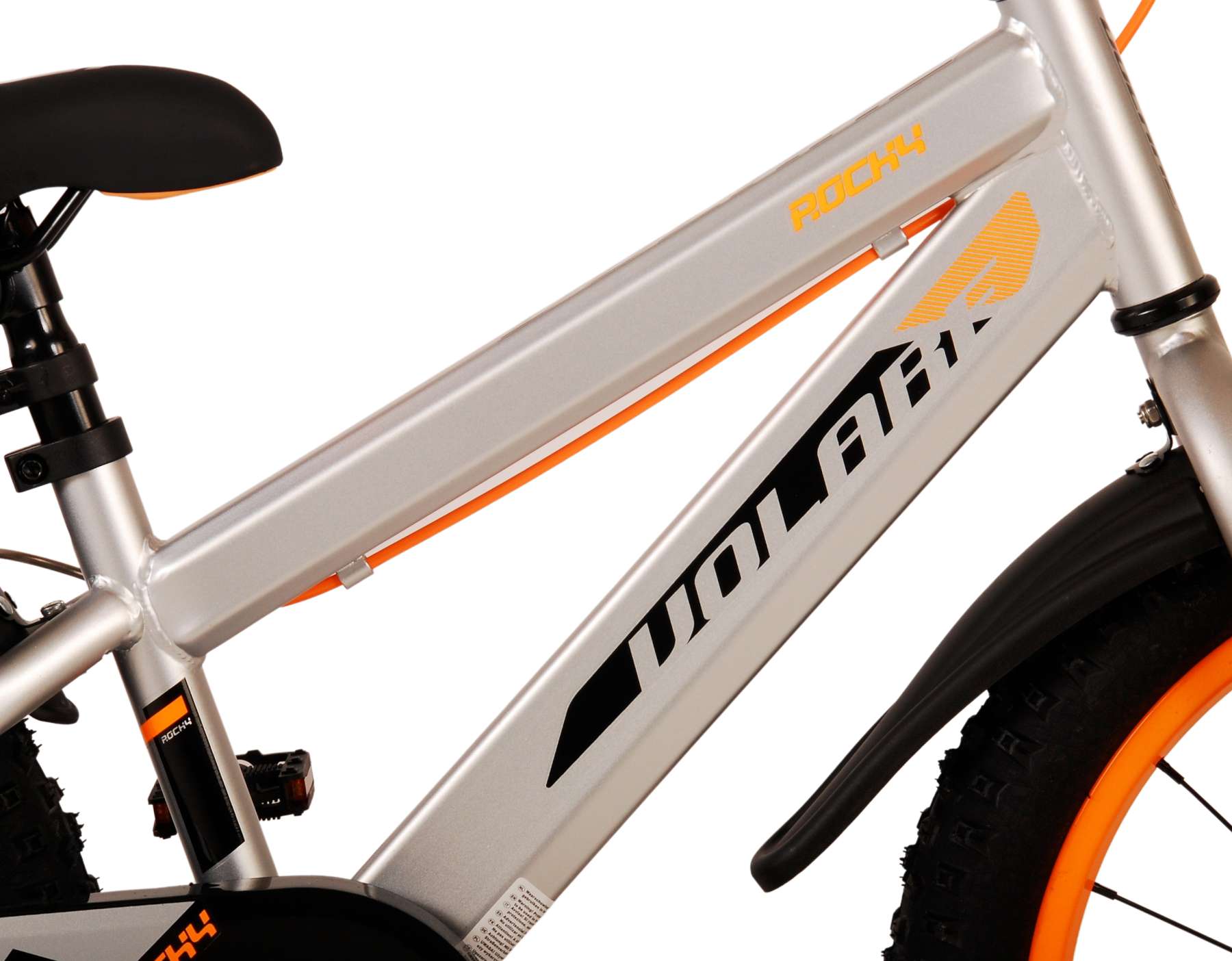 Volare Rocky Kinderfiets - Jongens - 18 inch - Grijs - Twee handremmen