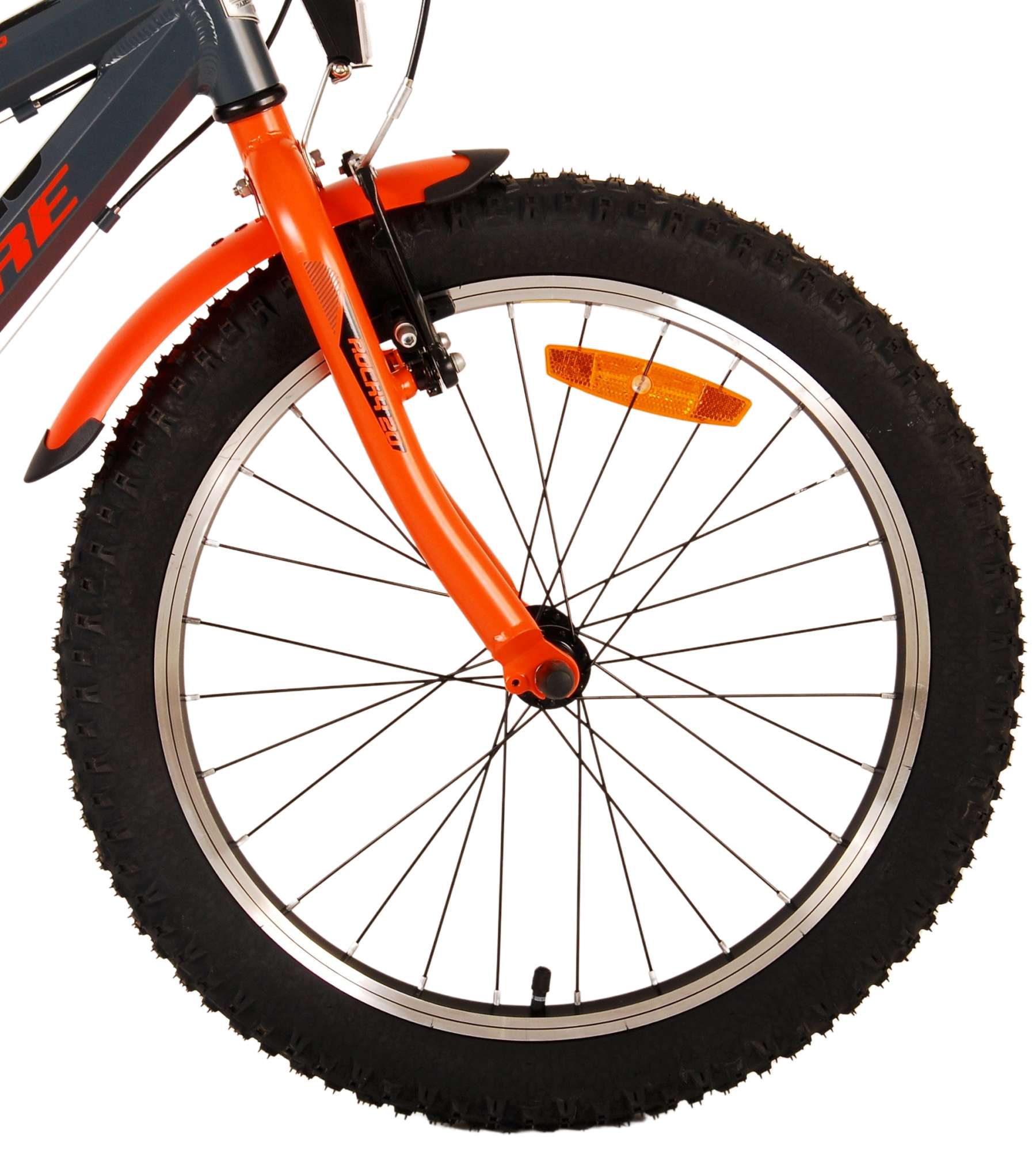 Volare Rocky Kinderfiets - 20 inch - Grijs Oranje - 6 versnellingen - Prime Collection