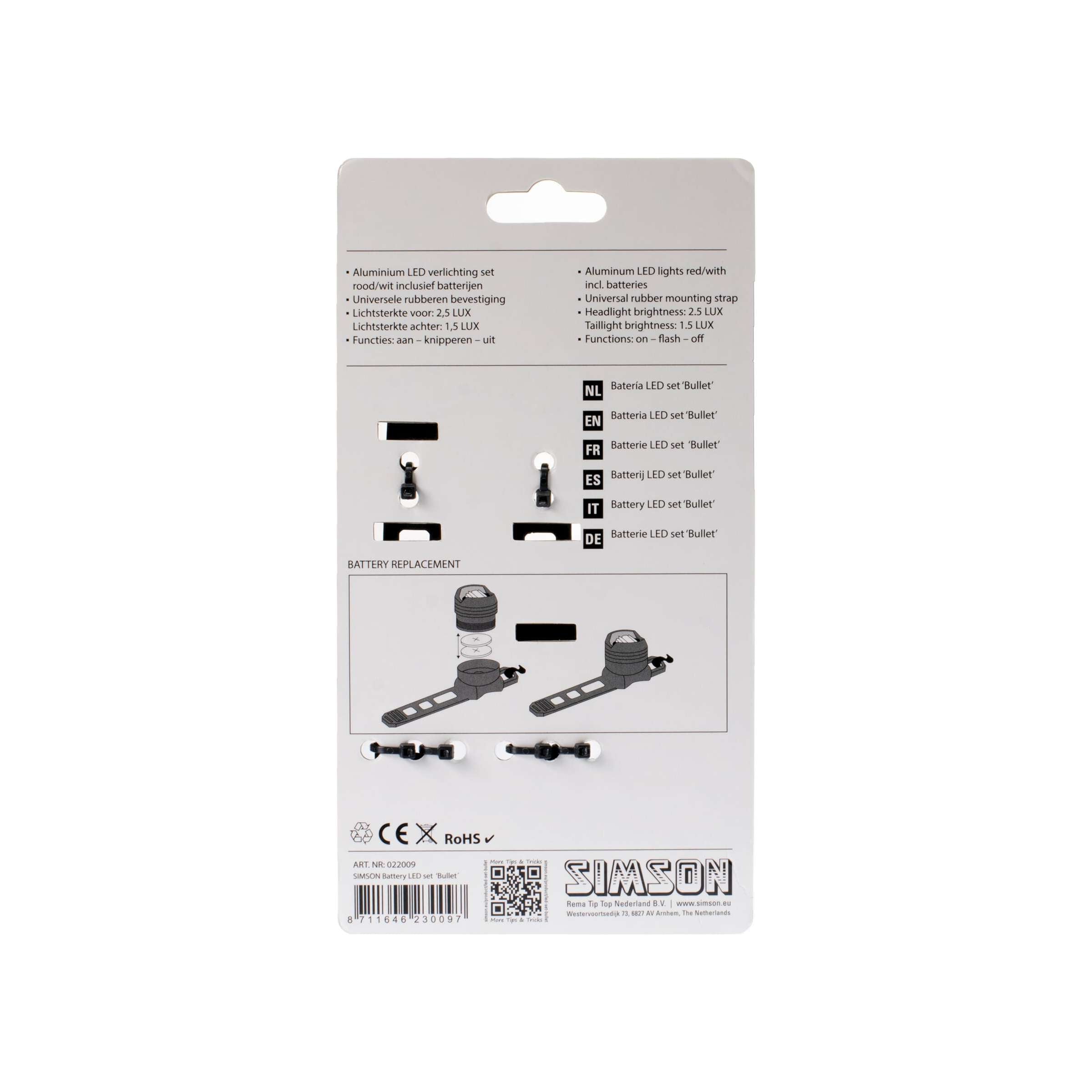 Verlichtingset Simson kogel 1 led