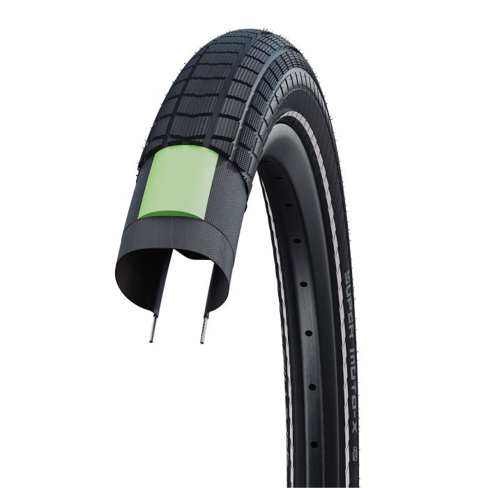 Schwalbe motion super moto-x - wired - addix green - dd - greenguard - 26x2.40 - black + reflex