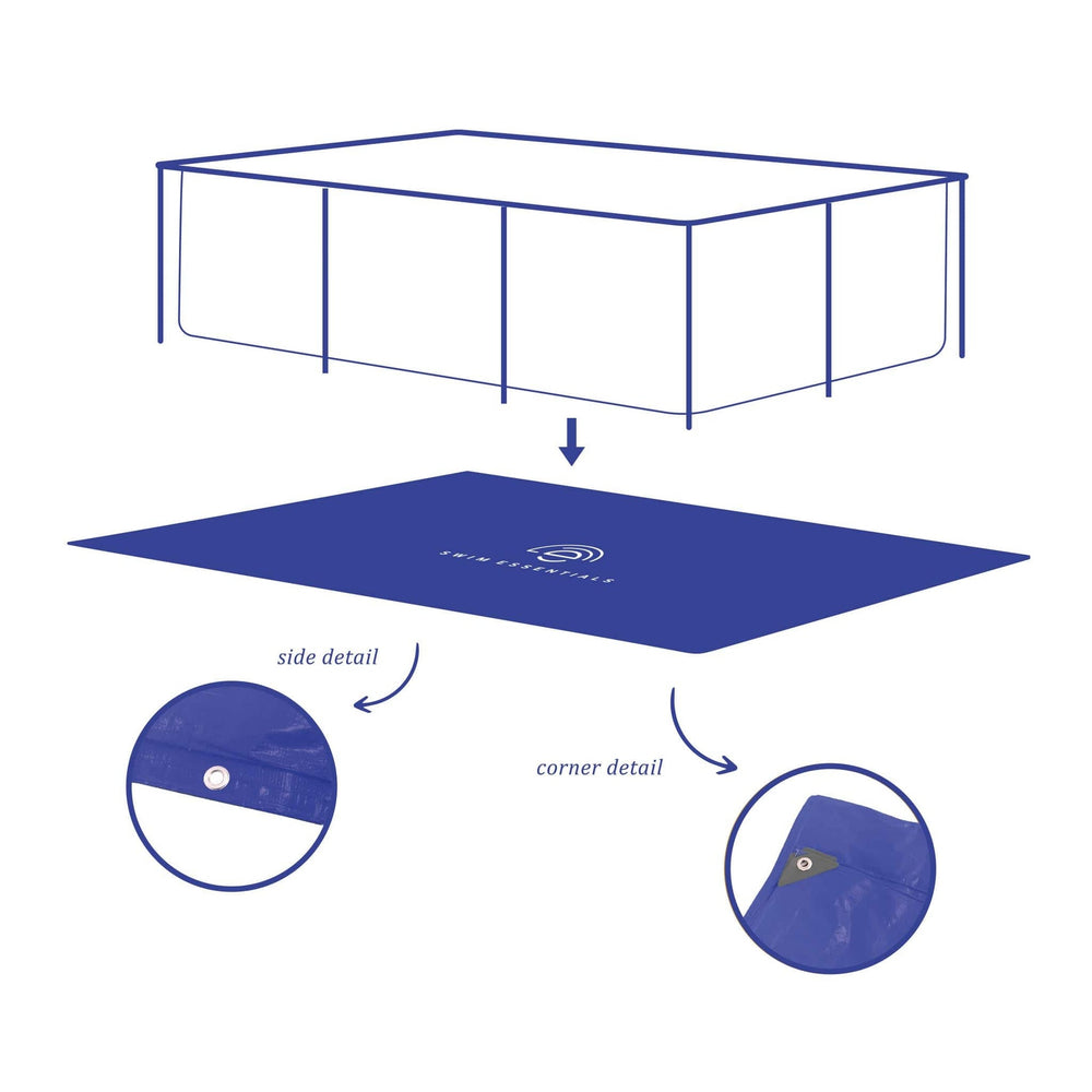 Elegantie | donkerblauw grondzeil zwembad 260x160 cm