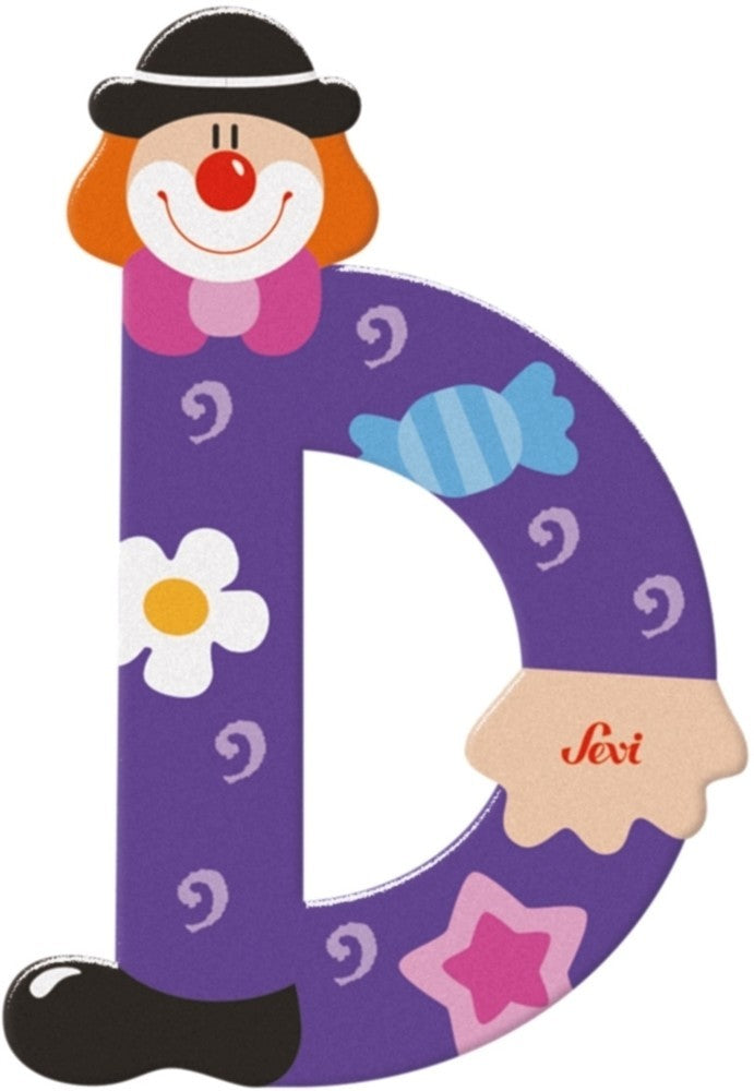 Sevi letter clown d: 10 cm (81740)