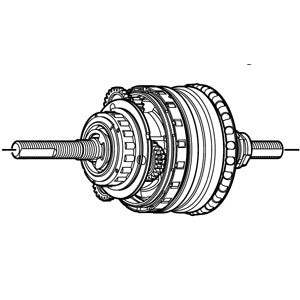 Intérieur du moyeu Shimano Nexus 8 rollerbrake SG-C6011-8R (axe 184 mm)