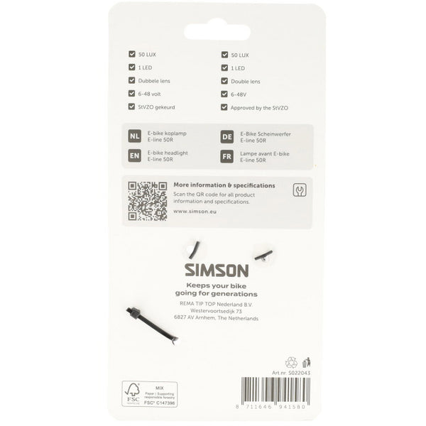 Simson koplamp aurora e-line 50r