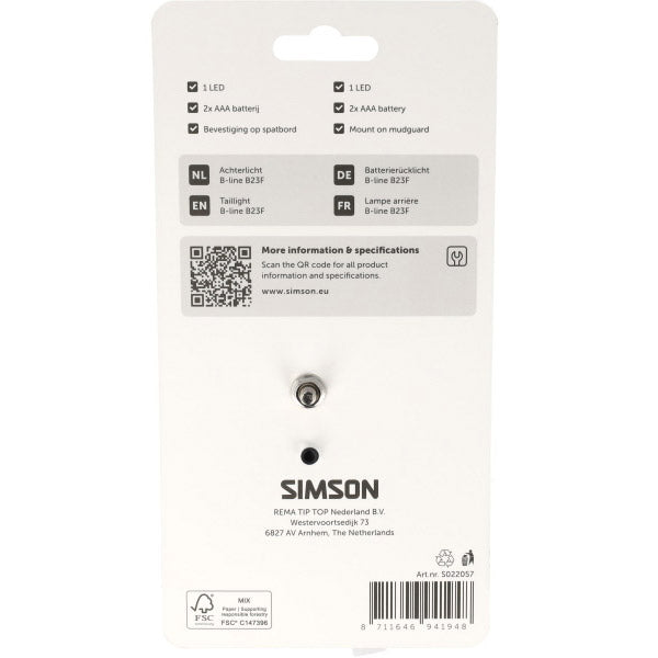 Simson aurora achterlicht b-line b23f