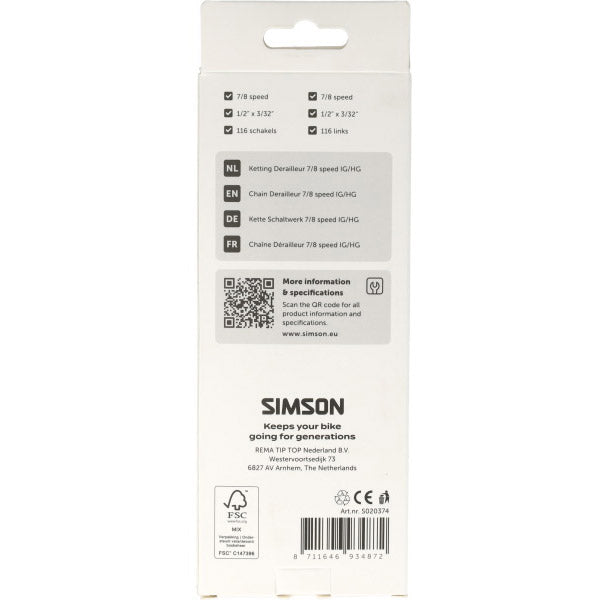 Simson ketting derailleur 7 8v hg