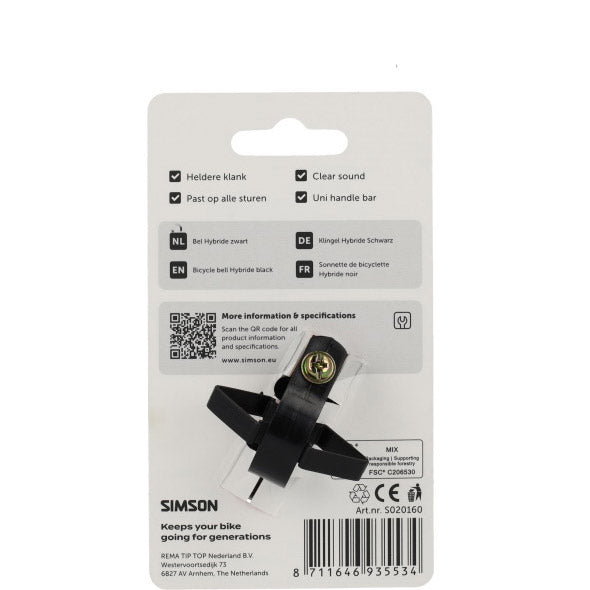 Simson bel hybride zwart