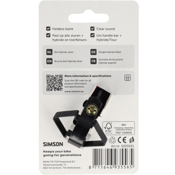 Simson bel hybride zilver