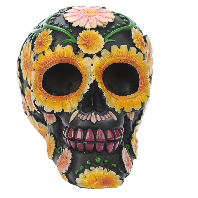 Dia de los muertos mexicaans doodshoofd madeliefjes woonaccessoire
