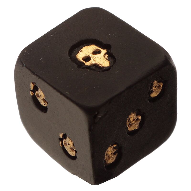 Zwart gouden schedel rozen dobbelstenen set van 2
