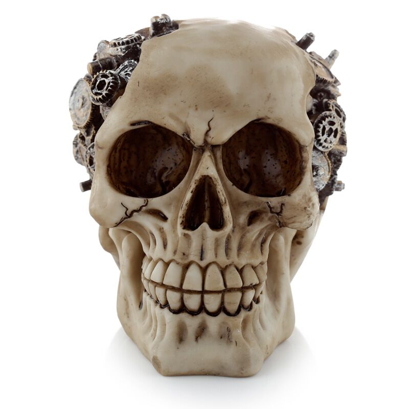 Steampunk-stijl schedel met tandwielen woonaccessoire