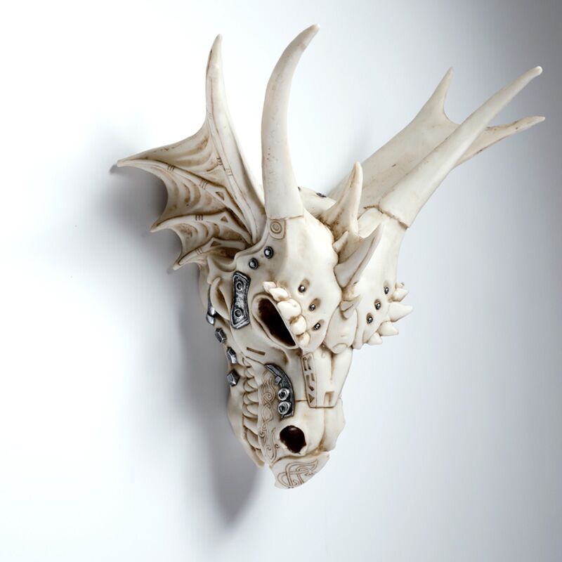 Drakenschedel decoratie metallic woonaccessoire