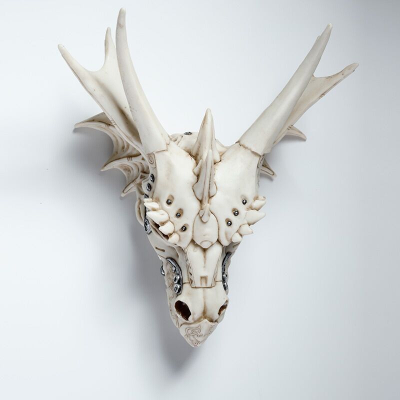 Drakenschedel decoratie metallic woonaccessoire