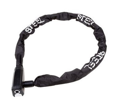 Antivol à chaîne en acier Pro Force 8x8x1100, couvercle étanche noir. clé en acier trempé.