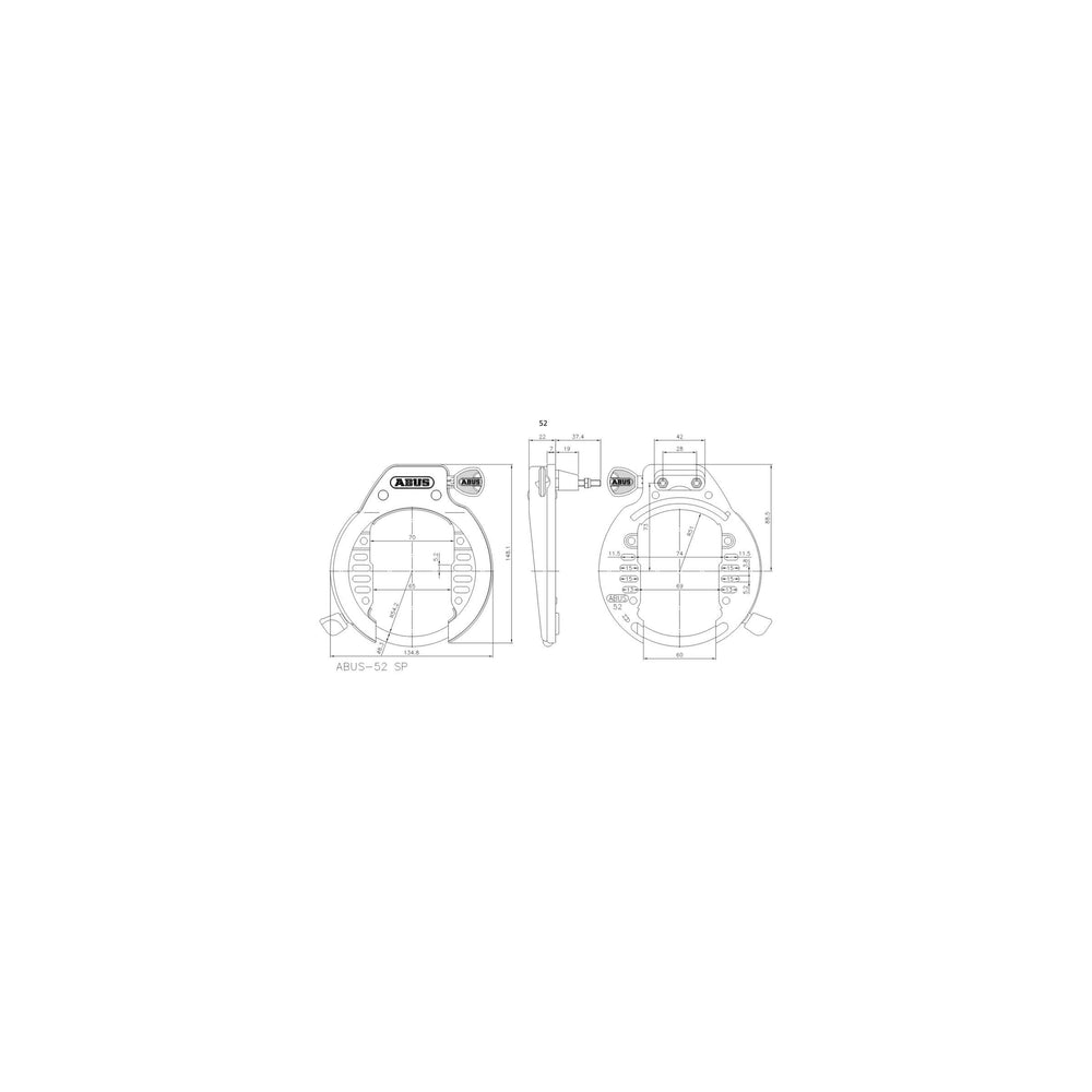 Abus fietsslot ringslot - 52 lh r (werkplaatsverpakking) - security level 6 - geschikt voor kinderfietsen