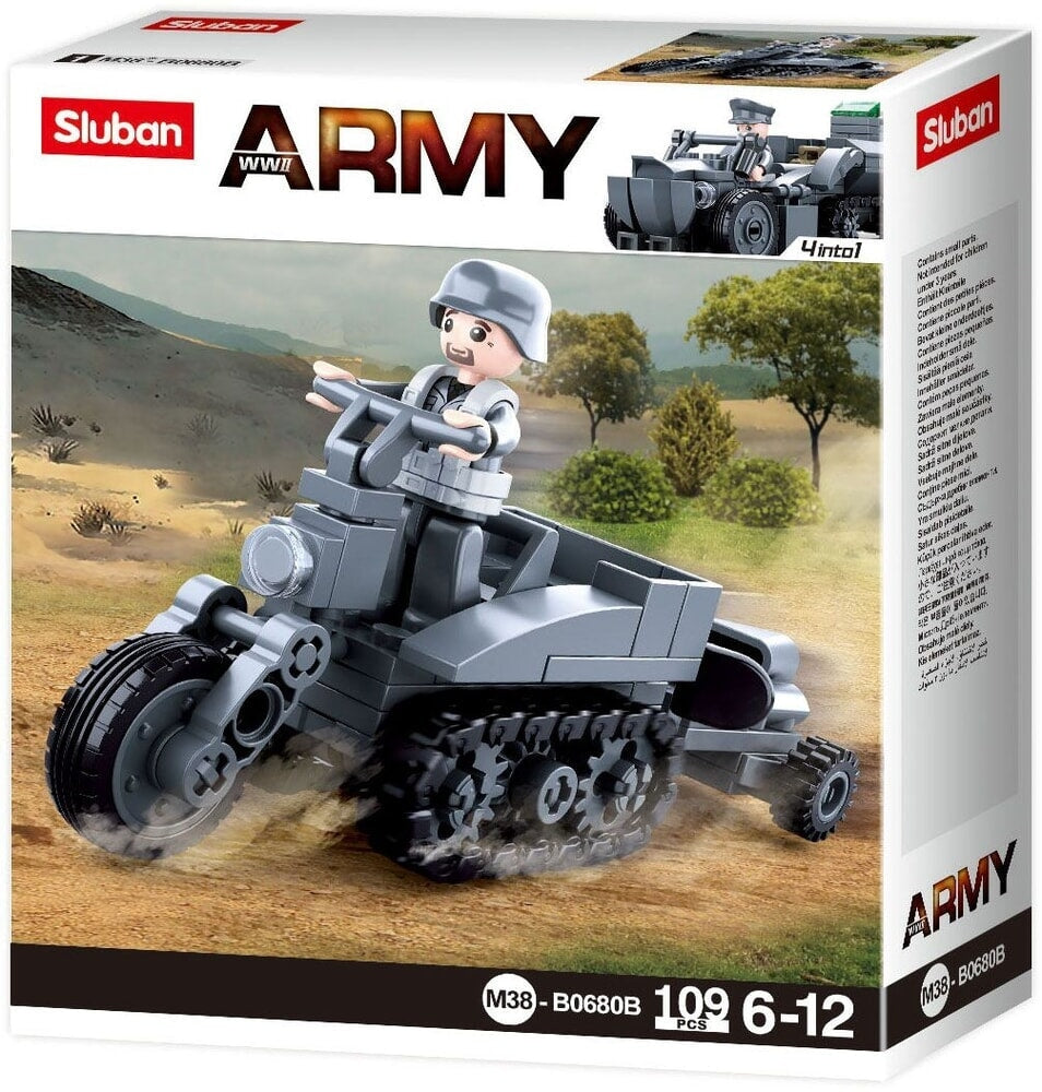 Sluban army wwii motor met tracks (m38-b0680b)