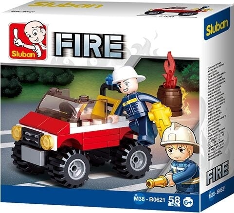 Sluban brandweer jeep : 58 stuks (m38-b0621)