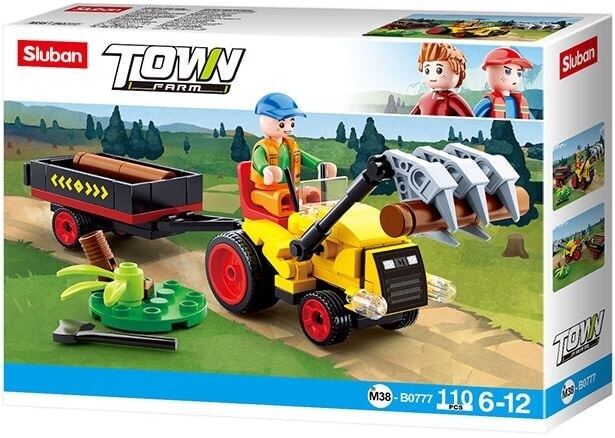Sluban farm tractor met boomstammen (m38-b0777)