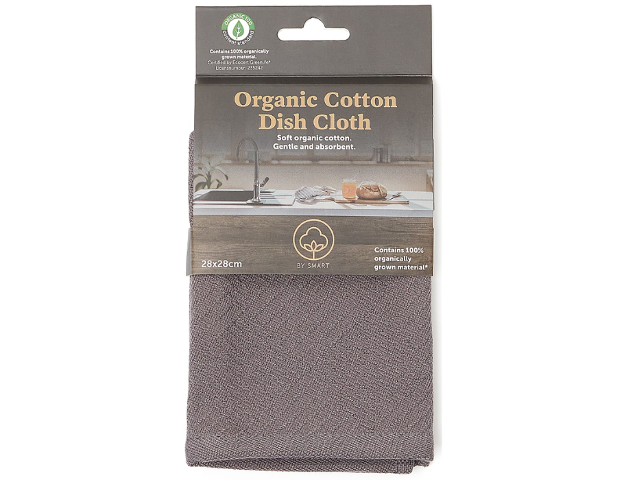 Slimme keukenvaatdoek - 28x28 - antraciet - biokatoen