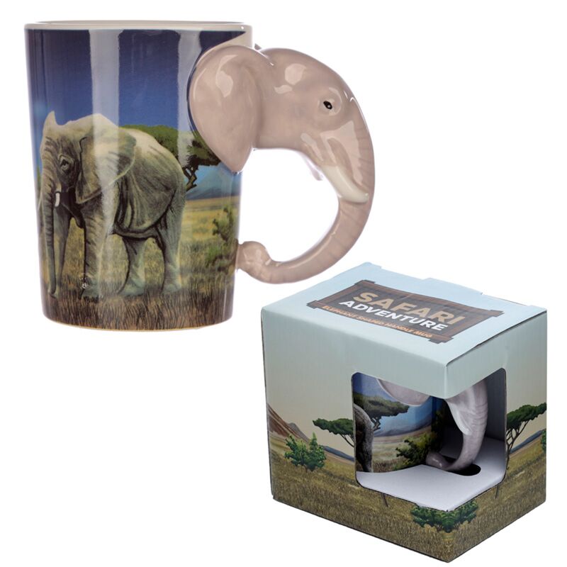 Olifant - gevormd handvat keramiek mok