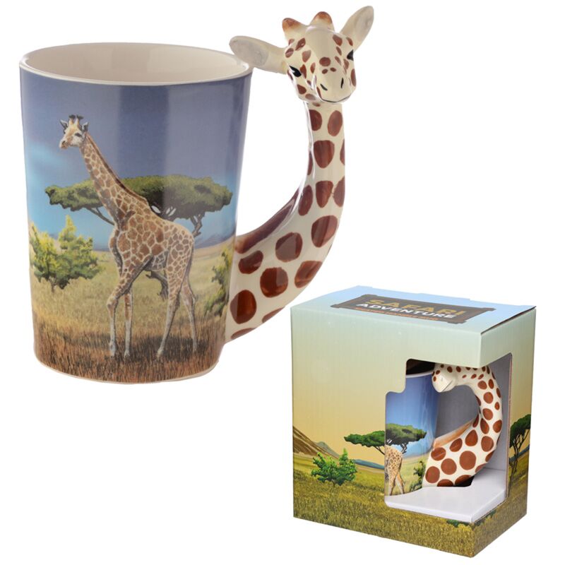 Giraffe - gevormd handvat keramiek mok