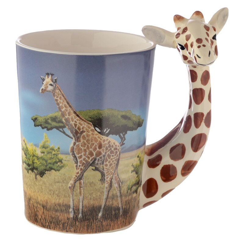 Giraffe - gevormd handvat keramiek mok