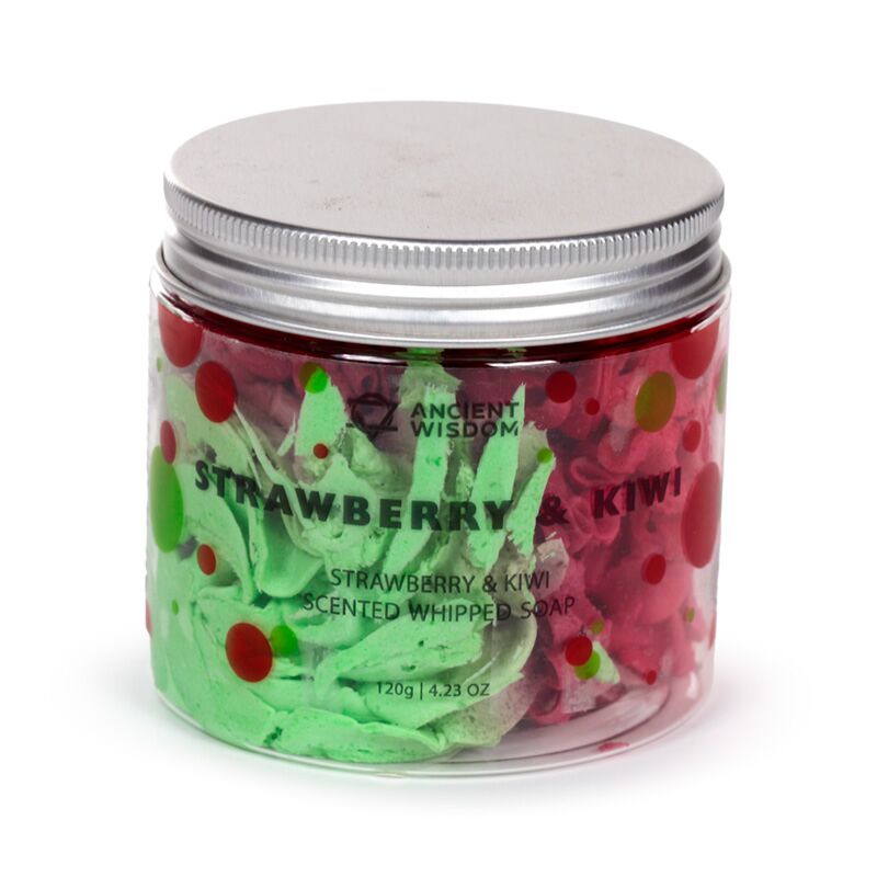 Aardbei kiwipot met opgeklopte bodywash