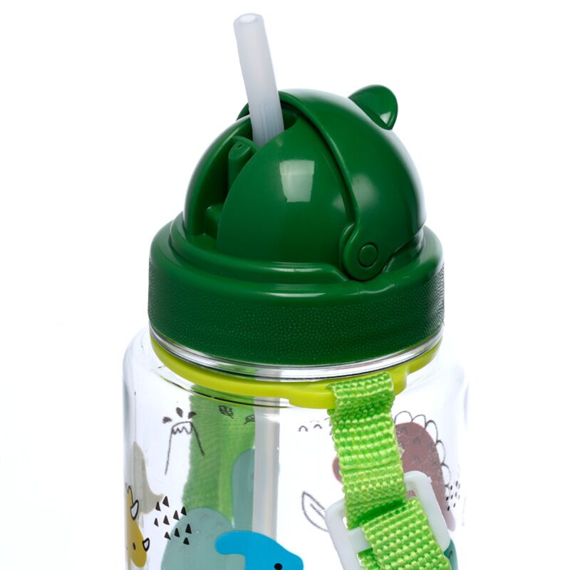 Ecozen kinder waterflesjes 450ml flip rietje dinosauria jr