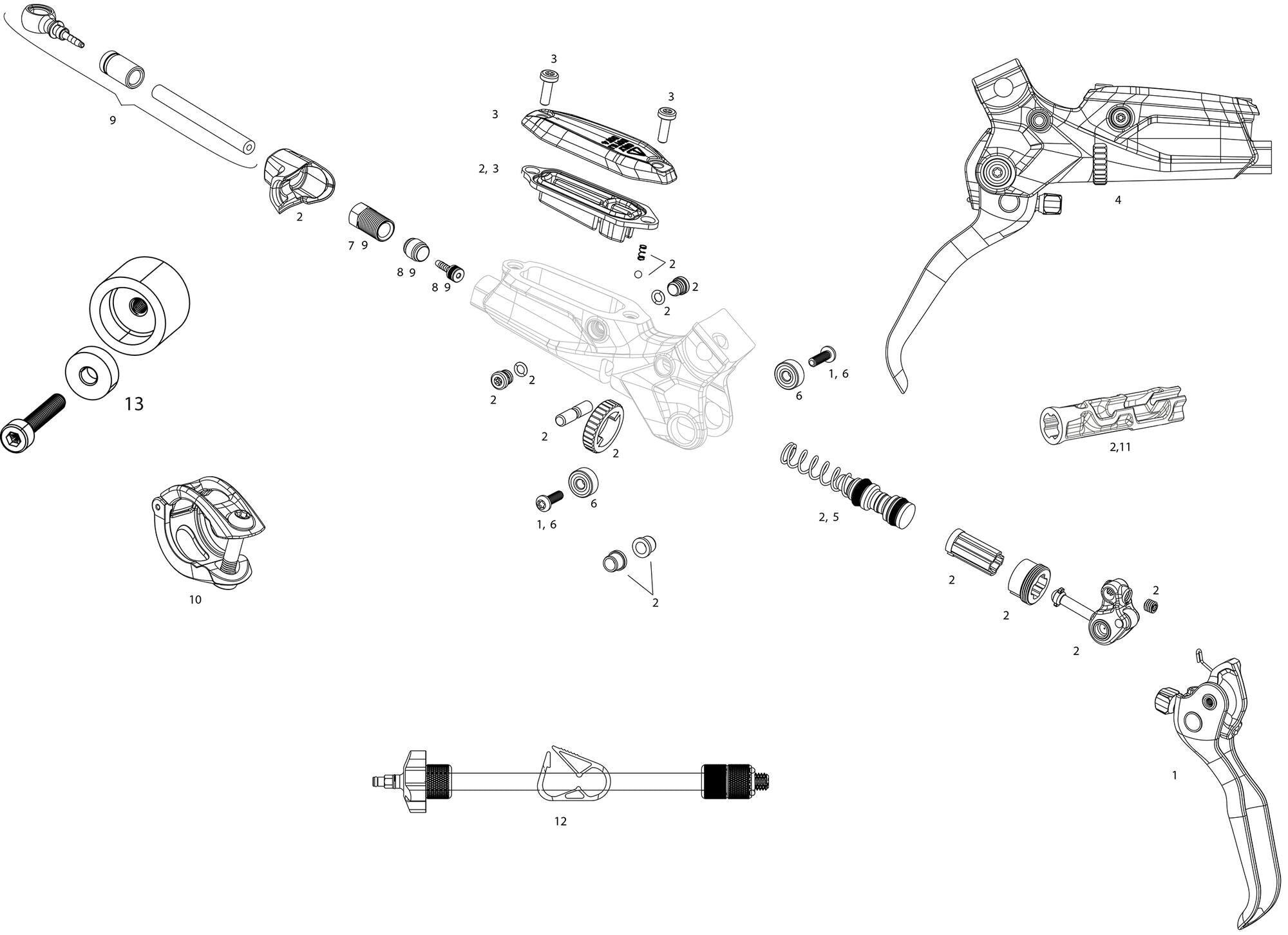Sram schijfrem g2 ultimate disc brake g2 ultim. fr.950mm black