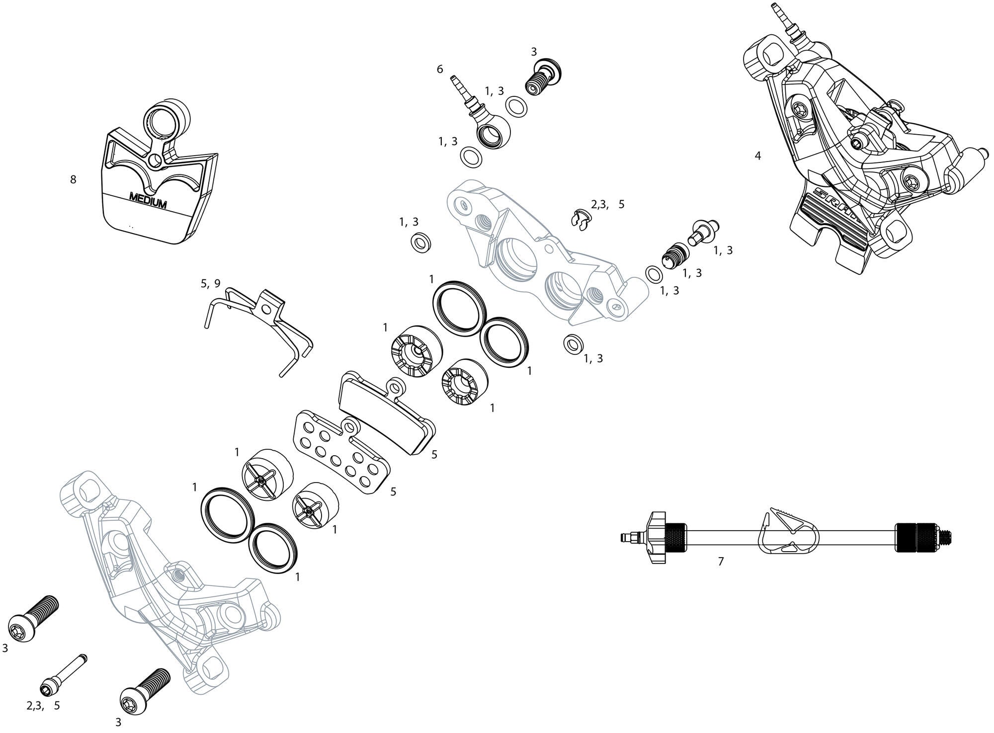 Sram schijfrem g2 ultimate disc brake g2 ultim. fr.black 950mm