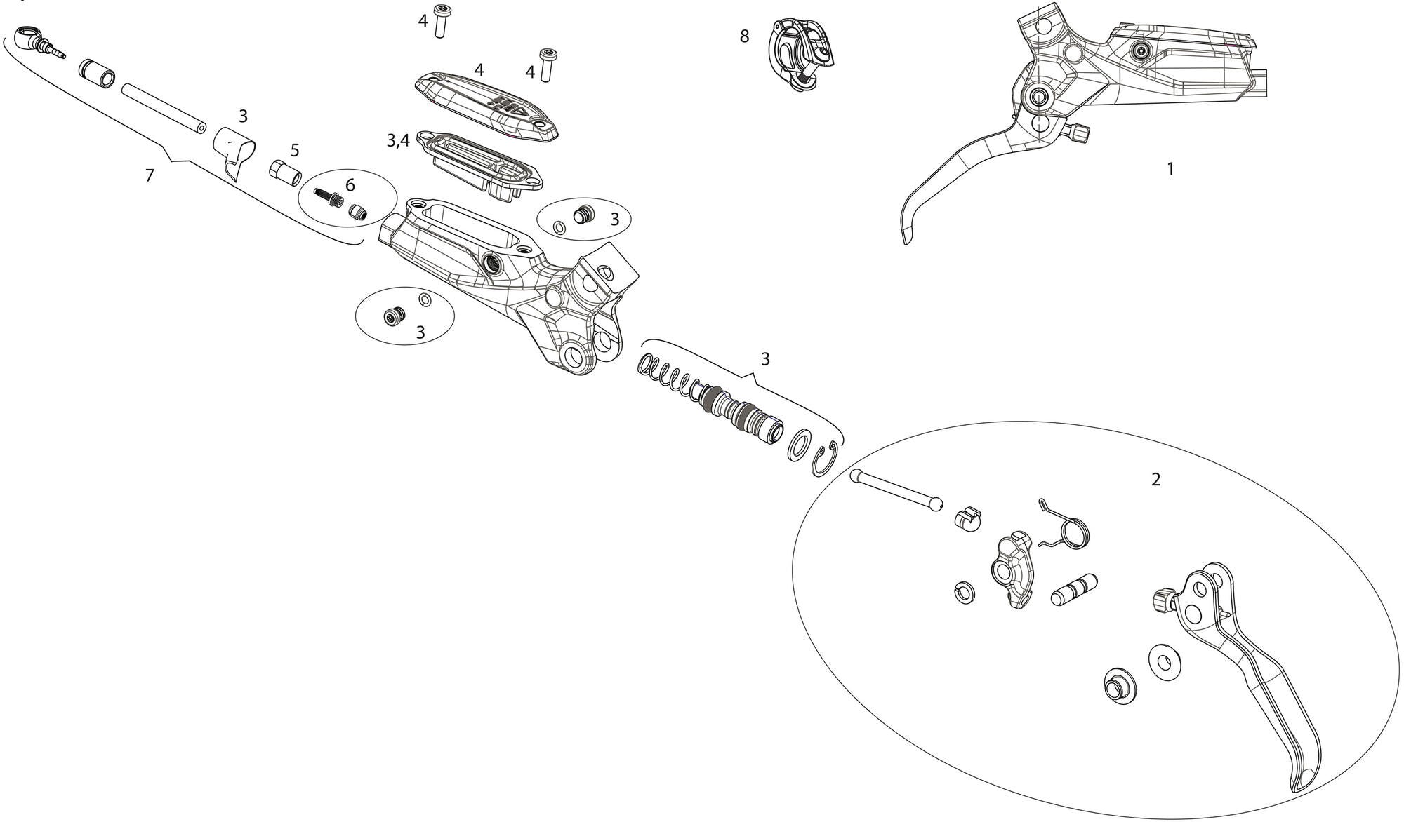 Sram remgreep brake lever matt black
