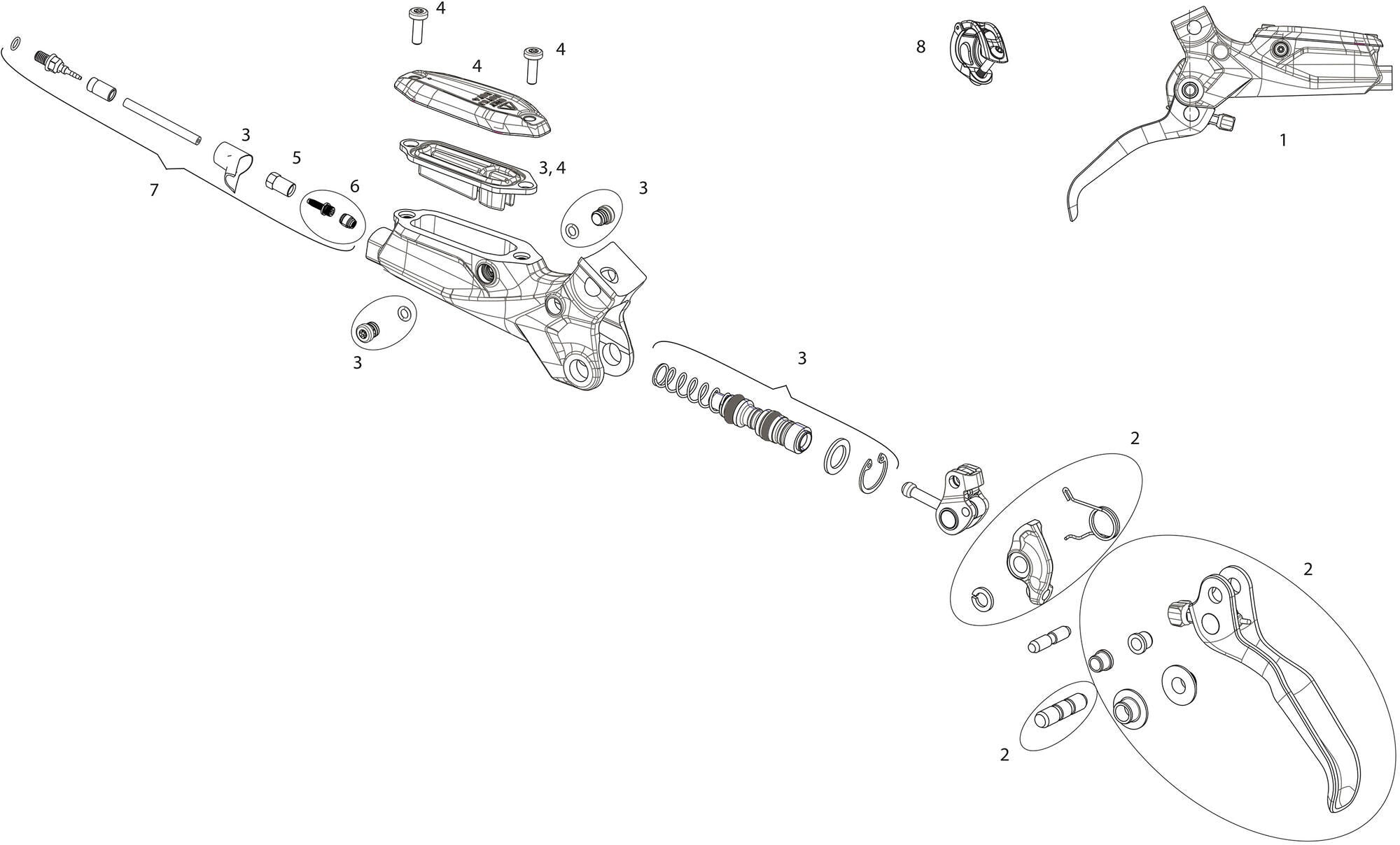Sram schijfrem g2 rs disc brake g2 rs fr. 950mm matt black