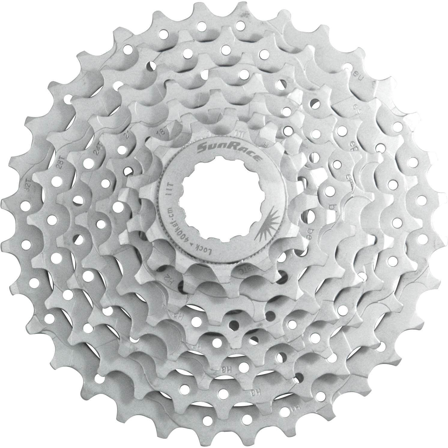 Spanninga sunrace cassette csm66 8v 11-32t nikkel zilver (10st)