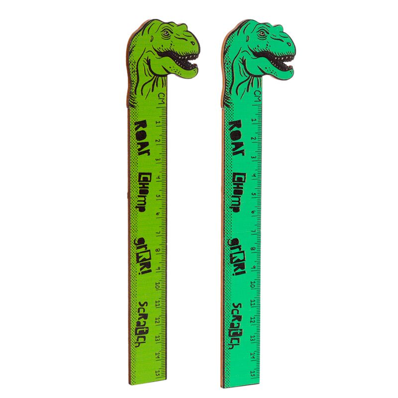 Houten liniaal in de vorm van een dinosaurus (15 cm)