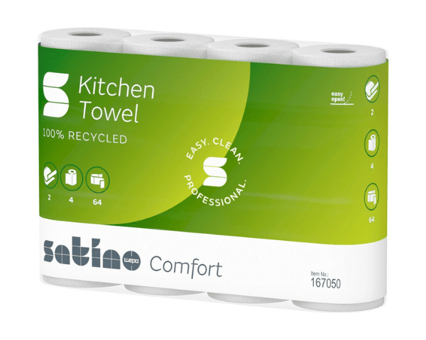 Satino comfort keukenrol 2 laags 64 vel (8x 4 rol)