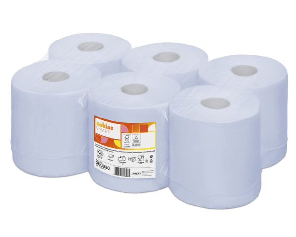 Satino comfort midi poetsrollen blauw 1-laags (6x300m)