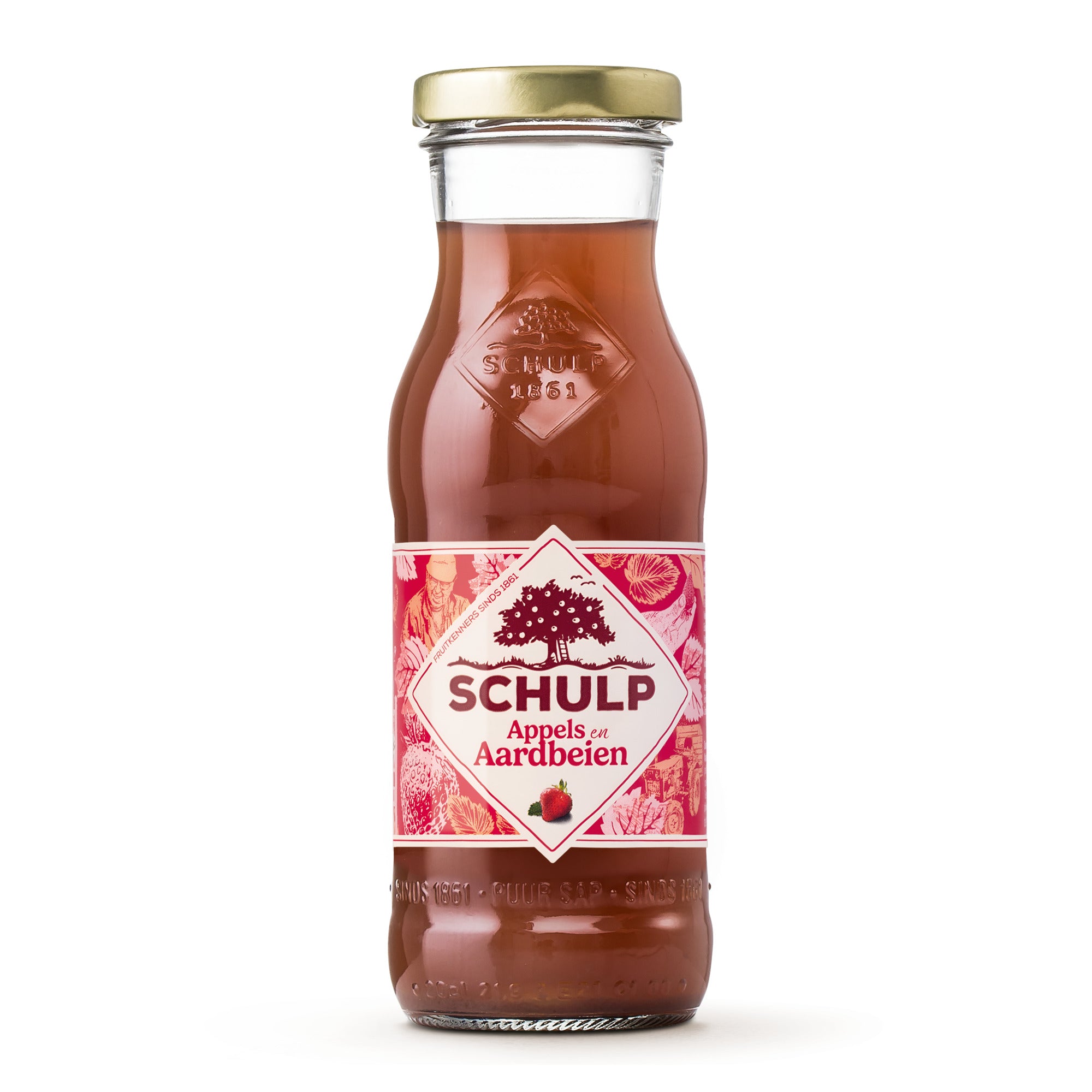 Schulp appel aardbeiensap flesje (15x 20cl)