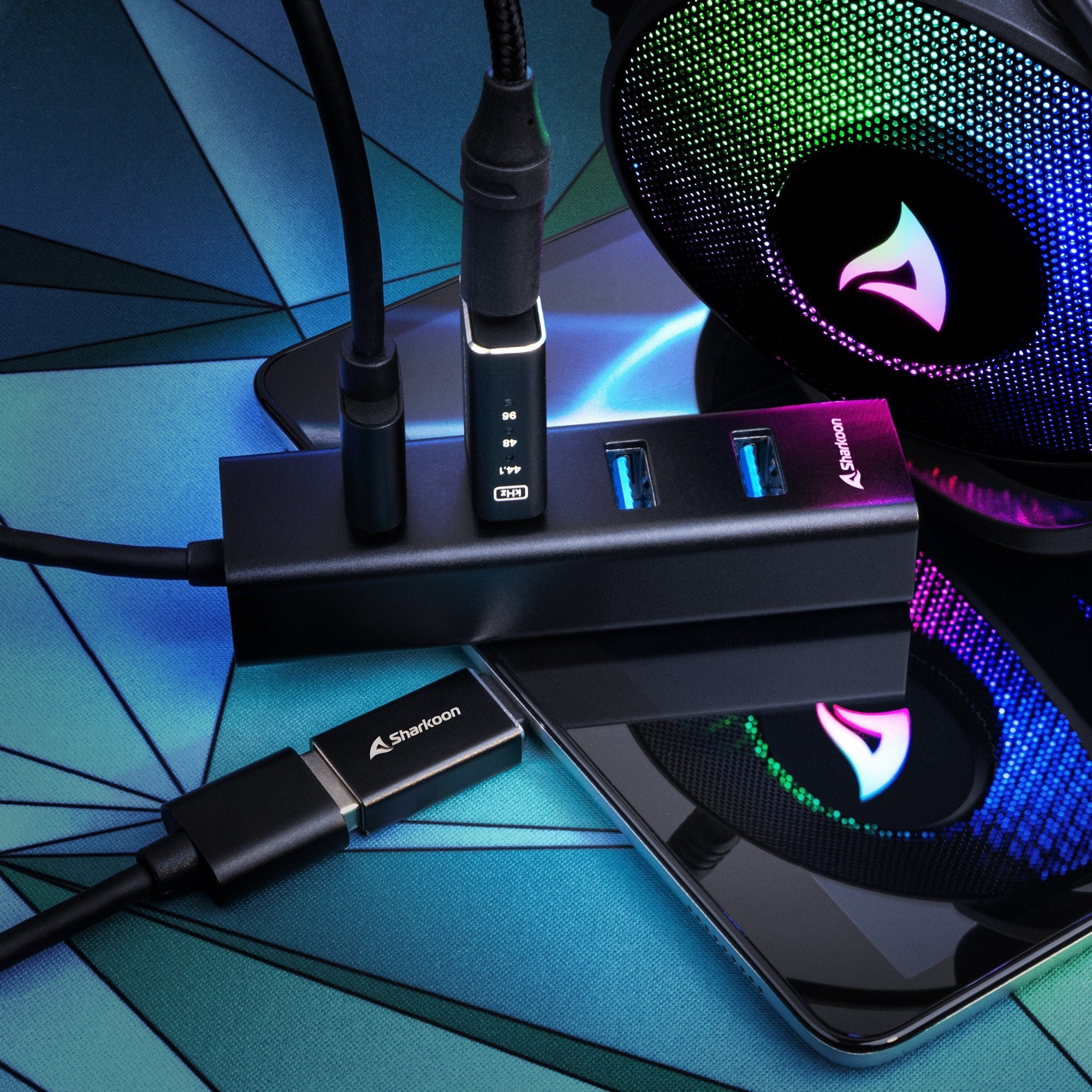 Sharkoon Sharkoon 4-poorts USB 3.2 Gen 1 aluminium hub