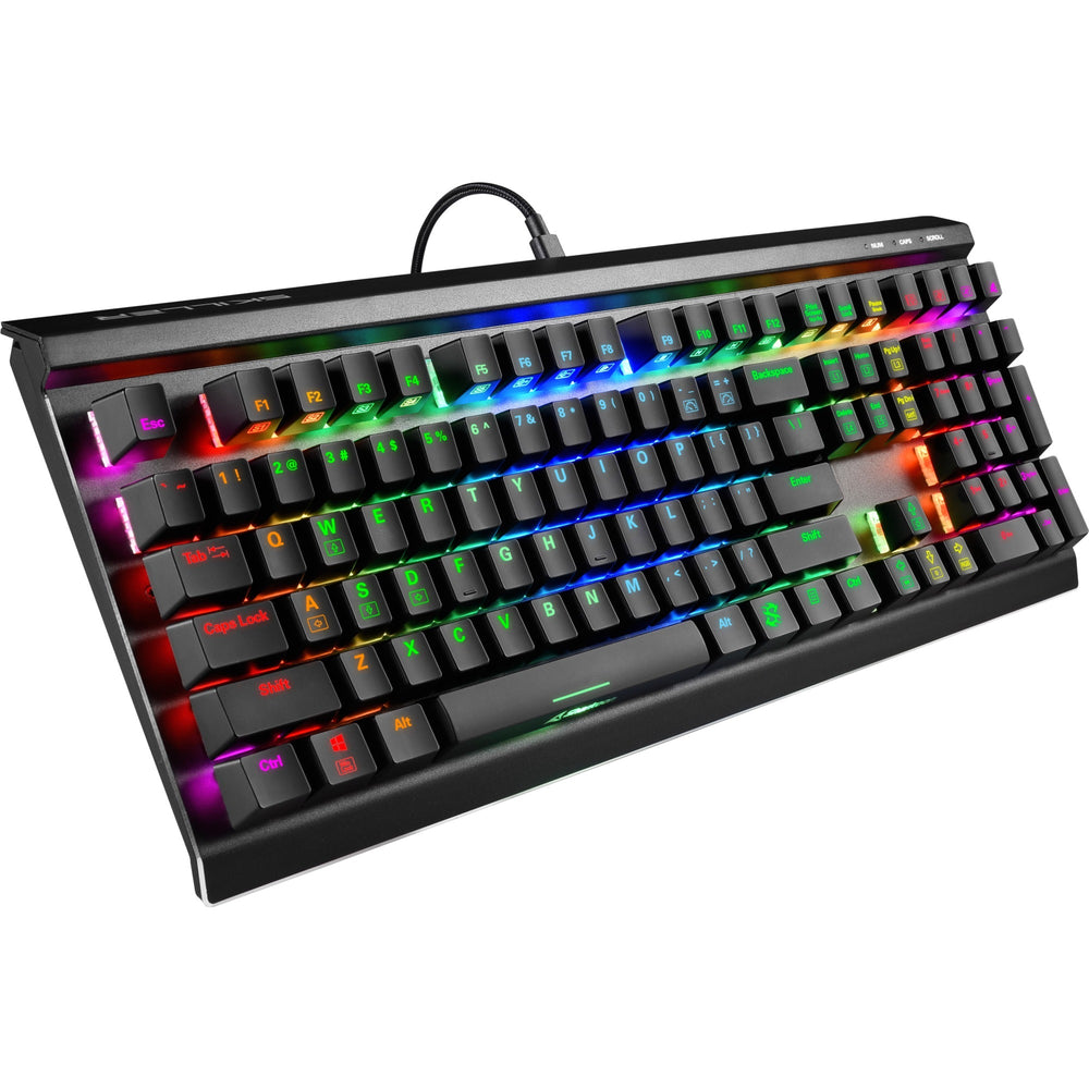 Sharkoon skiller sgk60, gaming toetsenbord (zwart, us lay-out, kailh box white, rgb leds)