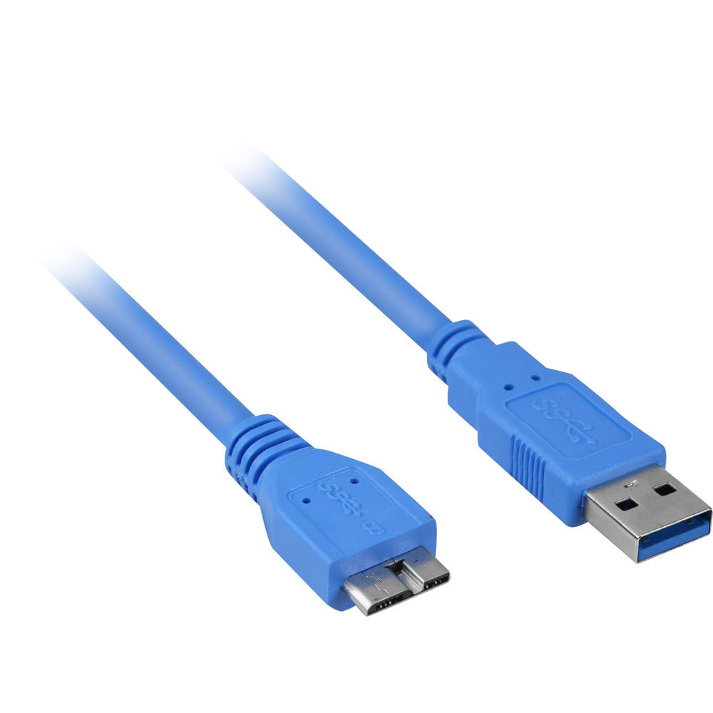 Sharkoon usb-a 3.0 naar micro-usb-b 3.0 kabel (blauw, 2 meter)
