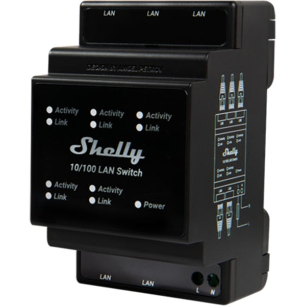 Shelly lan switch schakelaar (zwart)