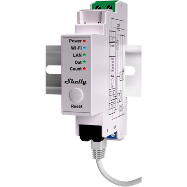 Shelly pro em - 2x 50a relais (wit)