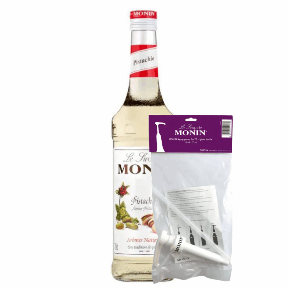 Monin siroop pistache (70 cl) + siroop pompje (10ml)