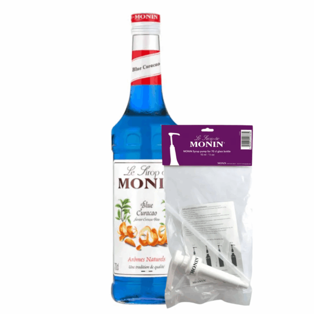 Monin siroop curacao (70 cl) + siroop pompje (10ml)