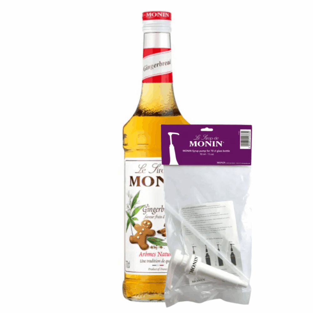 Monin siroop gingerbread (70 cl) + siroop pompje (10ml)