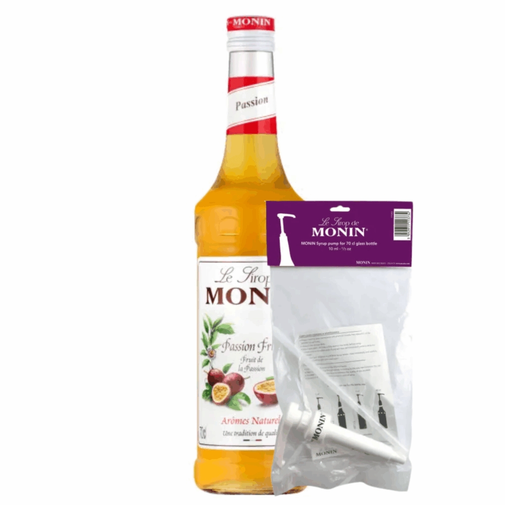 Monin siroop passion (70 cl) + siroop pompje (10ml)
